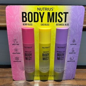 Nutrius body mist set of 3